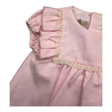 La Stupenderia Einfarbiges ärmelloses Kleid mit kontrastierendem Besatz Rosa für Baby Mädchen