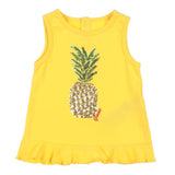 Guess Canotta Girocollo Tinta Unita con Paillettes per Neonata K1GI24K6YW1 GIALLO GUESS 