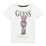 Guess T-Shirt Girocollo Tinta Unita con Stampa per Neonato N5RI20K8HM4XX BIANCO GUESS 