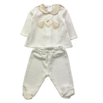 NINNAOH completo 2pz maglia-ghettina tinta unita Bianco per Neonata I2376C BIANCO NINNAOH 