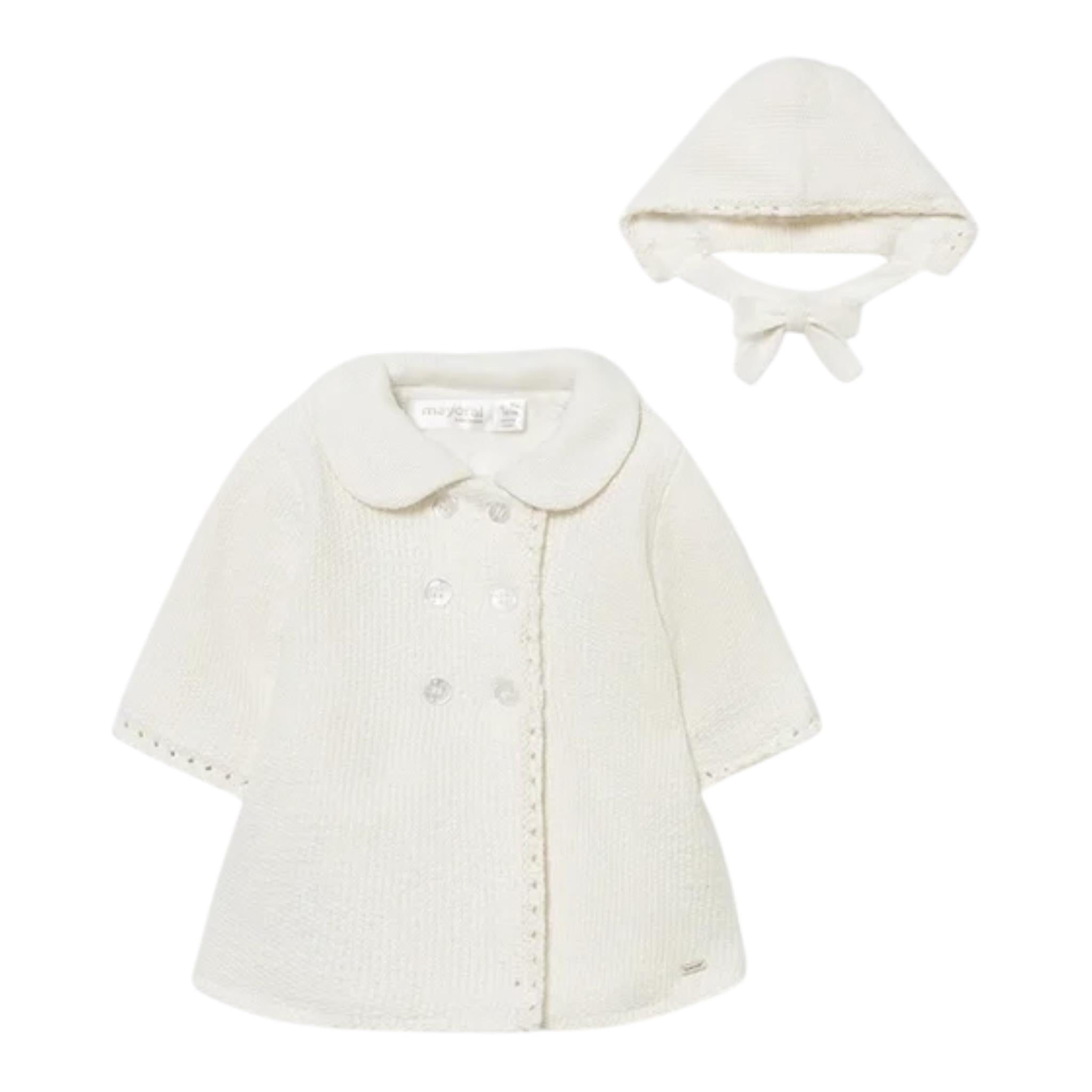 MAYORAL set cappotto tinta unita con cappello Bianco per Neonata 2404 BIANCO MAYORAL 