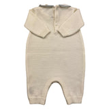 LITTLE BEAR tutina manica lunga tinta unita cn ricami in contrasto Panna per Neonato 9115 PANNA LITTLE BEAR 
