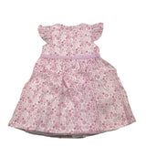 Ninnaoh Einfarbiges Kleid mit rosa Muster für Baby Mädchen