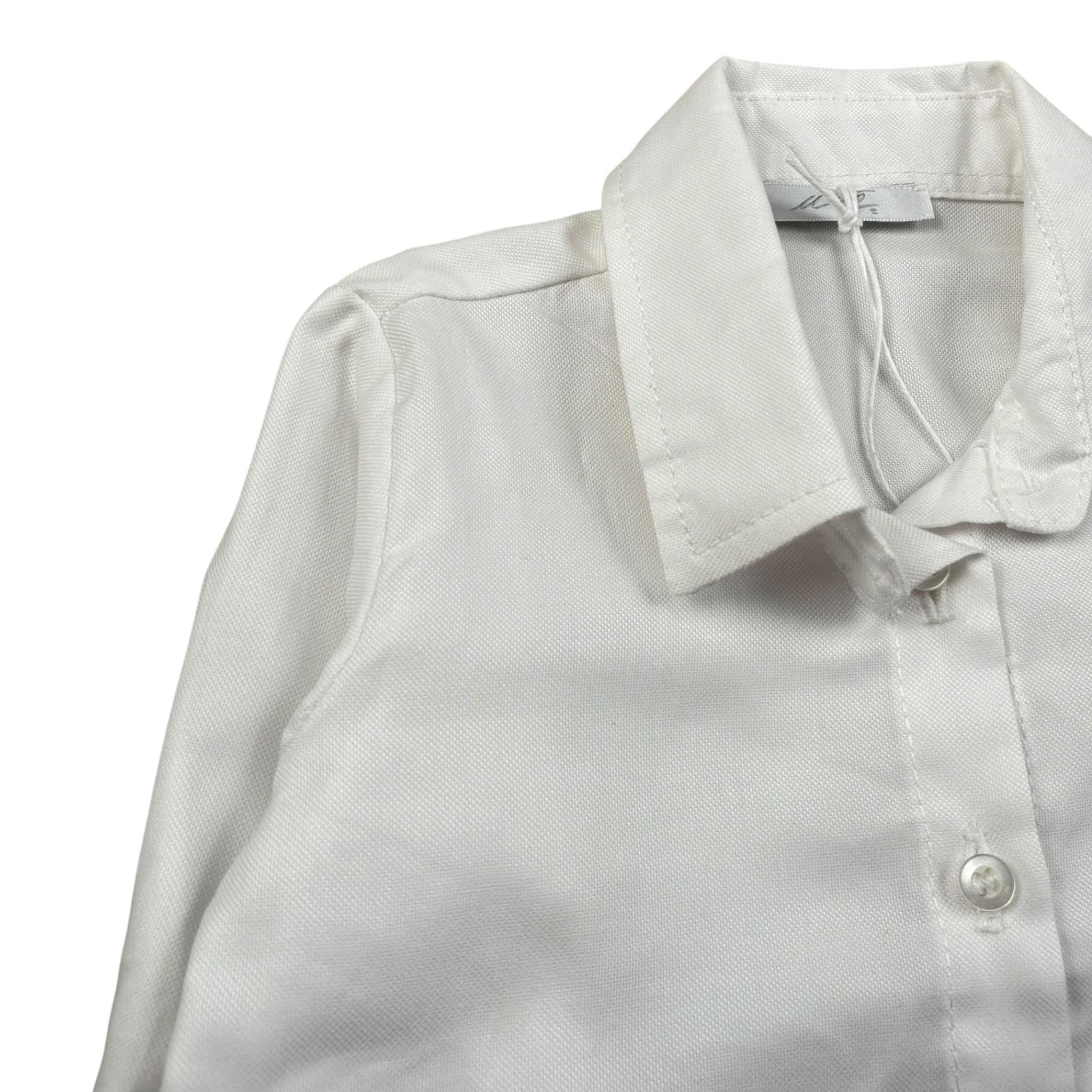 M+E' Camicia Manica Lunga Tint Unita Bianco per Neonato UE0448N BIANCO M+E' 