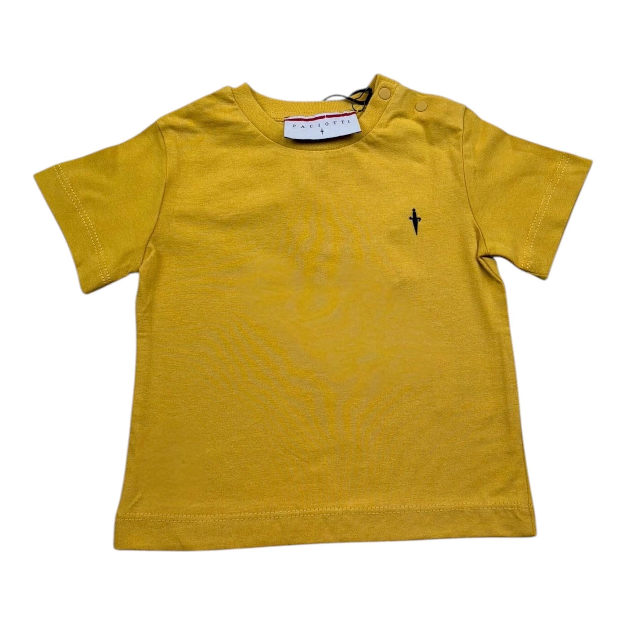 Cesare Paciotti T-Shirt Girocollo Tinta Unita con Stampa per Neonato TSP5155BX GIALLO CESARE PACIOTTI 