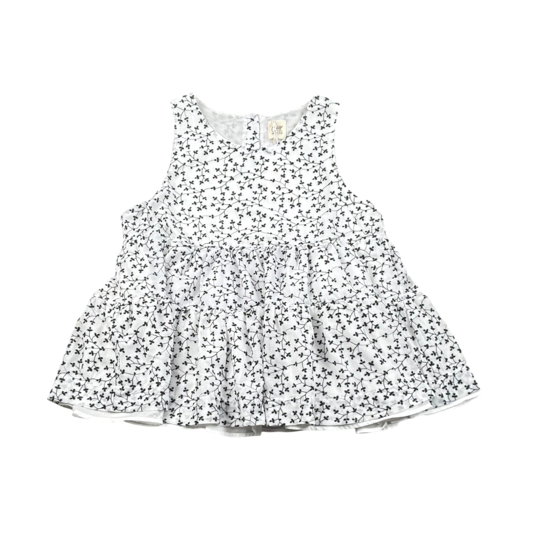 Caffe' D'Orzo Top Tinta Unita con Fantasia per Bambina ZW5A42M0063 BIANCO CAFFE' D'ORZO 