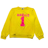 Gaelle Einfarbiges Rundhals-Sweatshirt mit gelbem Aufdruck für Mädchen