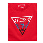 GUESS shirt girocollo tinta unita ocn logo Rosso per Neonato N4YI36K8HM4NX ROSSO GUESS 