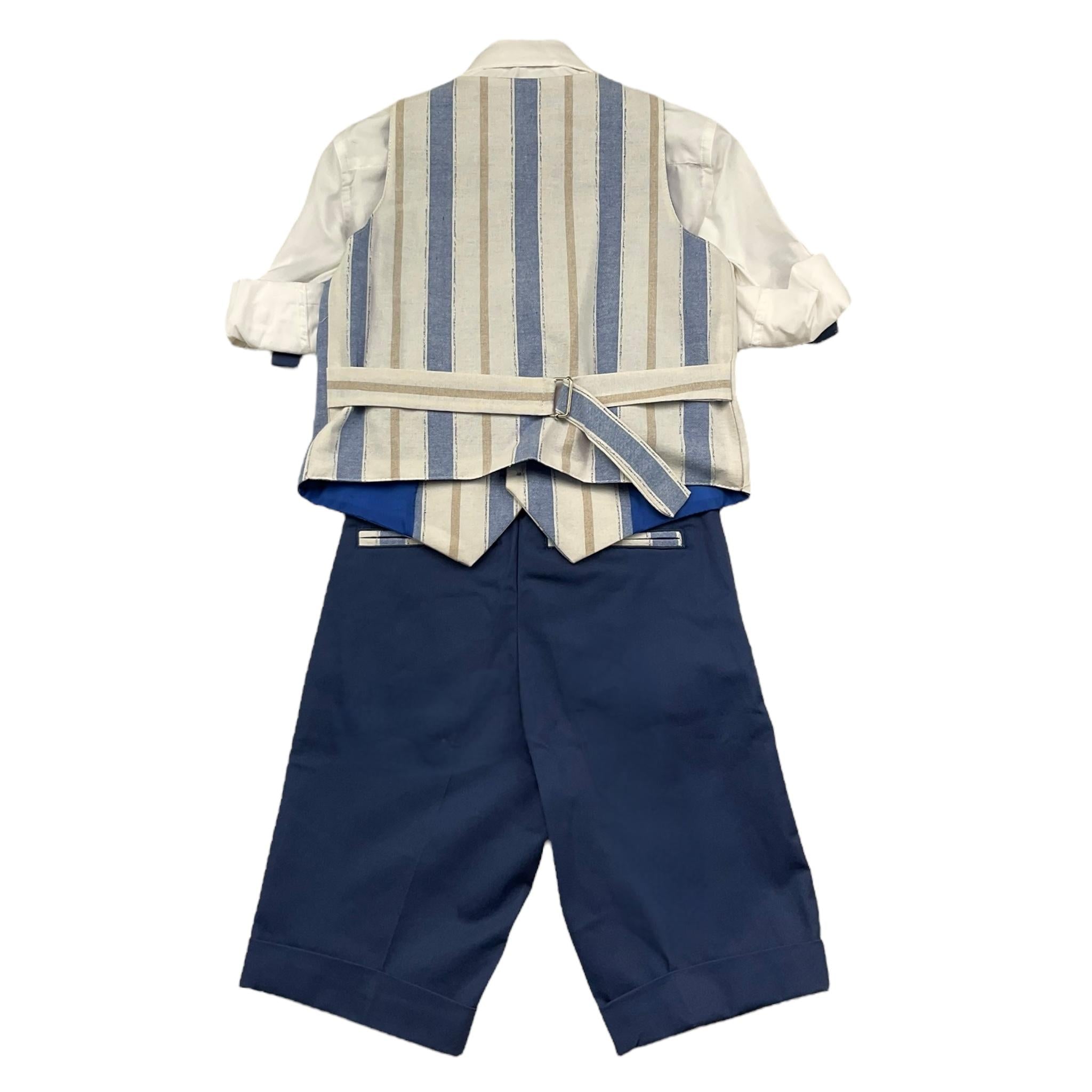 Mai'S Kids Completo 4 Pezzi Camicia-Papillon-Gilet-Bermuda per Bambino EMANUEL BLU MAI'S KIDS 