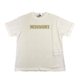 Missoni – Einfarbiges T-Shirt mit Rundhalsausschnitt und weißem Logo-Print für Mädchen
