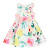 Abel & Lula Abito Giromanica Stampa Fantasia Bianco per Bambina 5058 BIANCO ABEL & LULA 