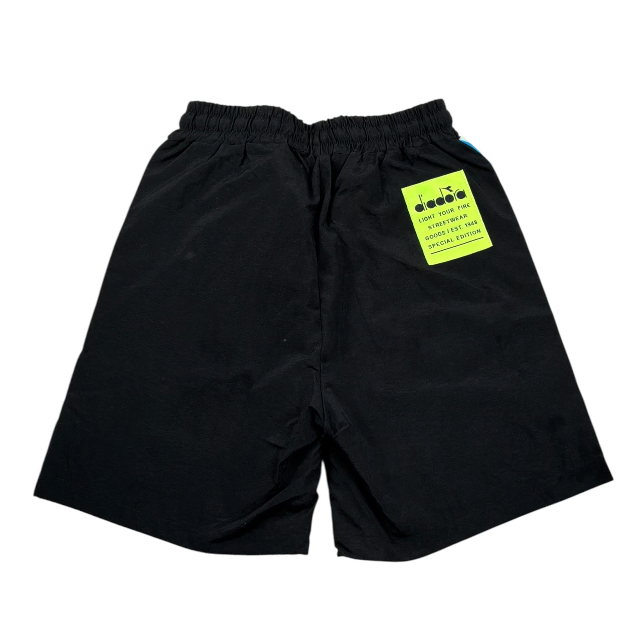 Diadora Bermuda tinta unita con Profili Logati Nero per Bambino 022297 NERO DIADORA 