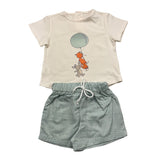 Valentina Bebes 2-teiliges Set T-Shirt-Bermuda Weiß für Neugeborene
