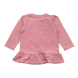 Name.It Rosa gestreiftes einfarbiges Langarmkleid für Baby-Mädchen
