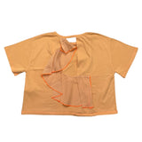Dixie Einfarbiges T-Shirt mit Rundhalsausschnitt in Pfirsich für Mädchen