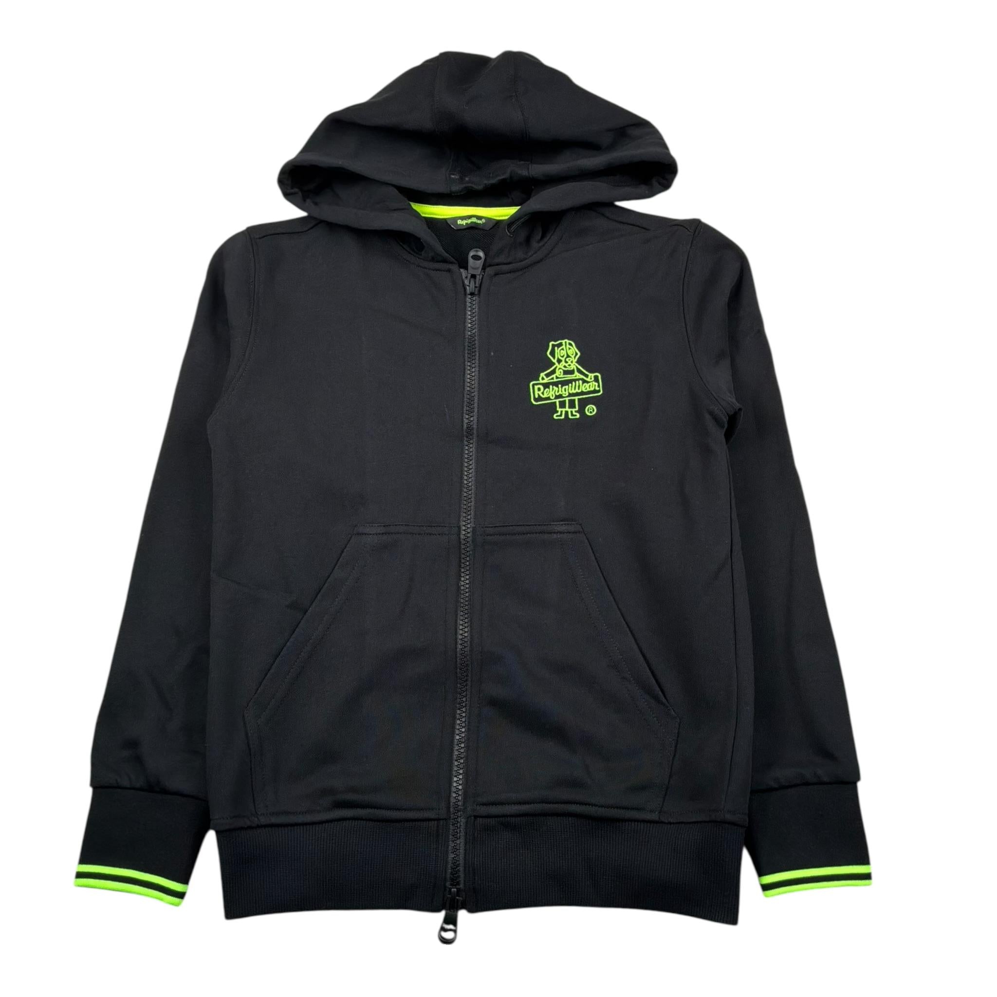 Refrigiwear Felpa con Zip E Cappucci Tinta Unita per Bambino 109WRMJS25 NERO REFRIGIWEAR 
