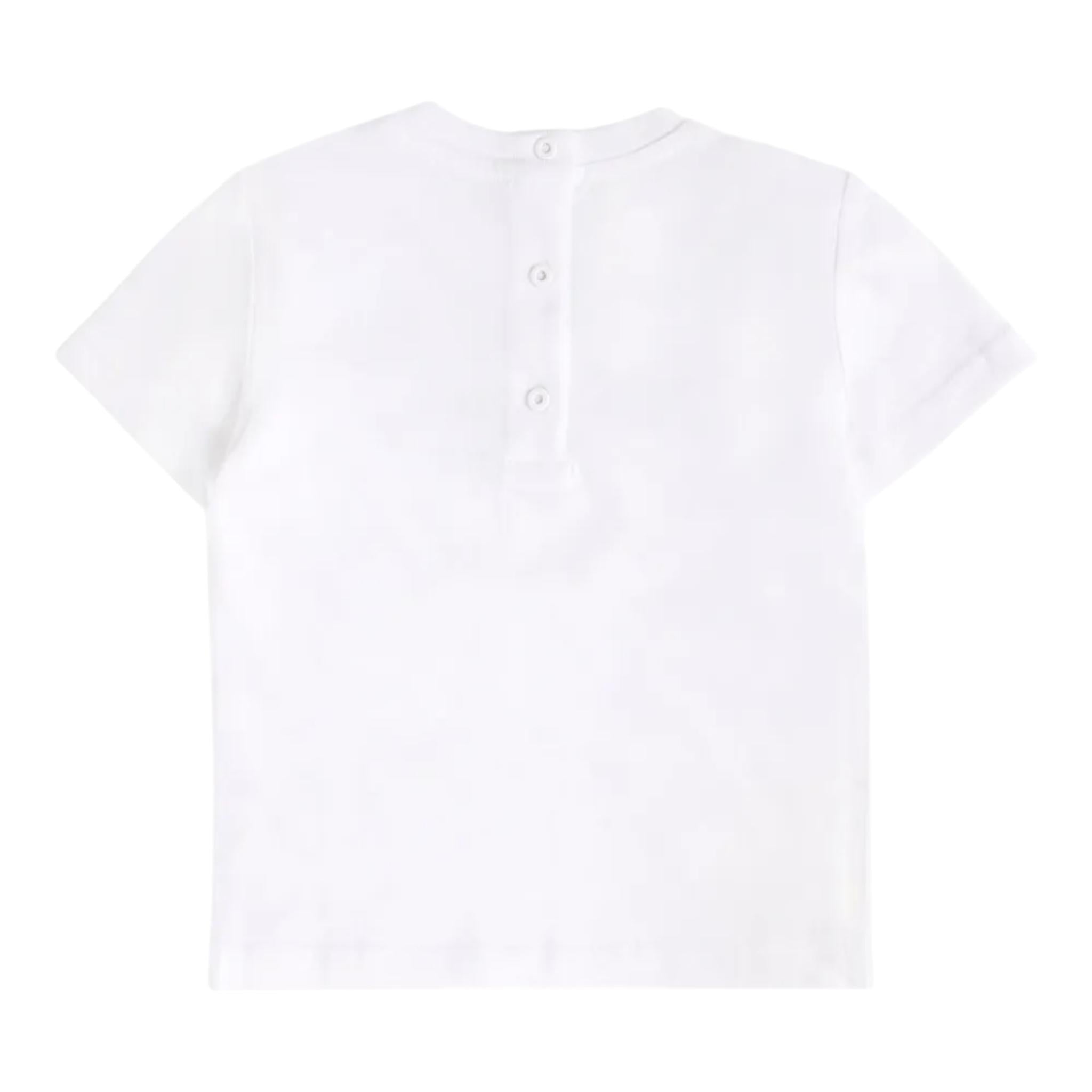 Balmain T-Shirt Girocollo Tinta Unita con Stampa per Neonato BW8641 BIANCO BALMAIN 