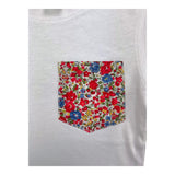 Little Red Fish T-Shirt, einfarbig, mit weißer Kontrasttasche für Baby-Mädchen