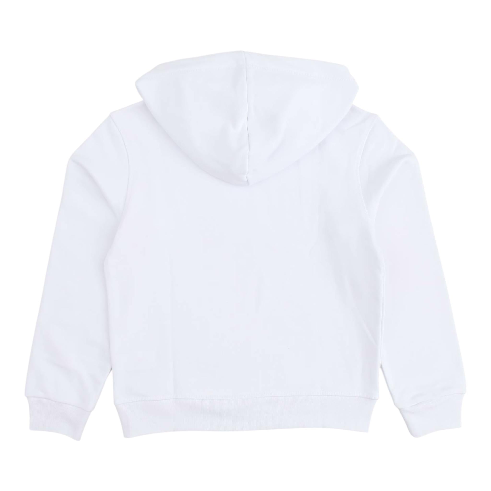 DSQUARED2 felpa chiusa con cappuccio tinta unita con logo Bianco per Bambino DQ2466 BIANCO DSQUARED2 