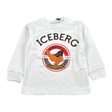 Iceberg Shirt Girocollo Tinta Unita con Stampa per Neonato TSICE5328B BIANCO ICEBERG 