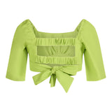 Marc Ellis Acid Green Elastisches Logo Solid Top für Mädchen