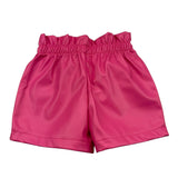 EMC short in ecopelle tinta unit con elastico in vita Rosa per Bambina BZ7108 ROSA EMC 