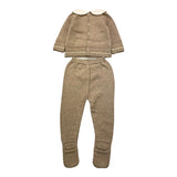 Paz Rodriguez Completo 2 Pezzi Maglia-Ghettina Tinta Unita con Colletto per Neonata 003121896 BEIGE PAZ RODRIGUEZ 