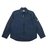 CP Company Einfarbiges Hemd mit Taschen und Reißverschluss Blau für Jungen