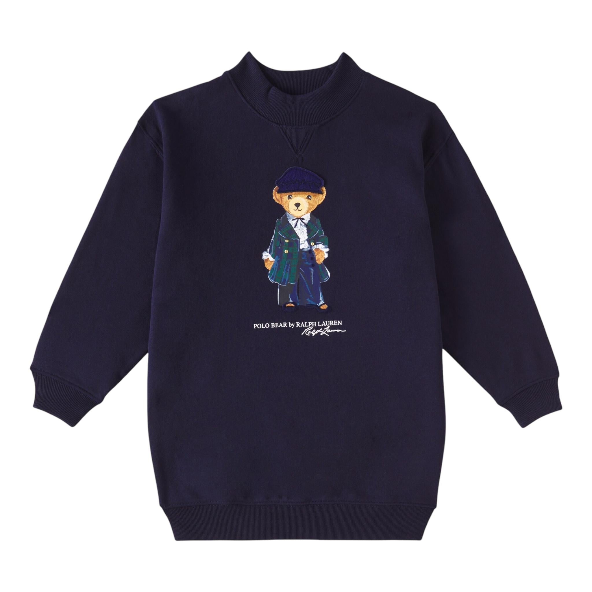 RALPH LAUREN abito tinta unita con stampa Blu per Bambina 312952155001X BLU RALPH LAUREN 