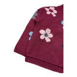 IL GUFO maglia girocollo tinta unita con ricami fiori Bordeaux per Bambina A24AMA471EM220 BORDEAUX IL GUFO 