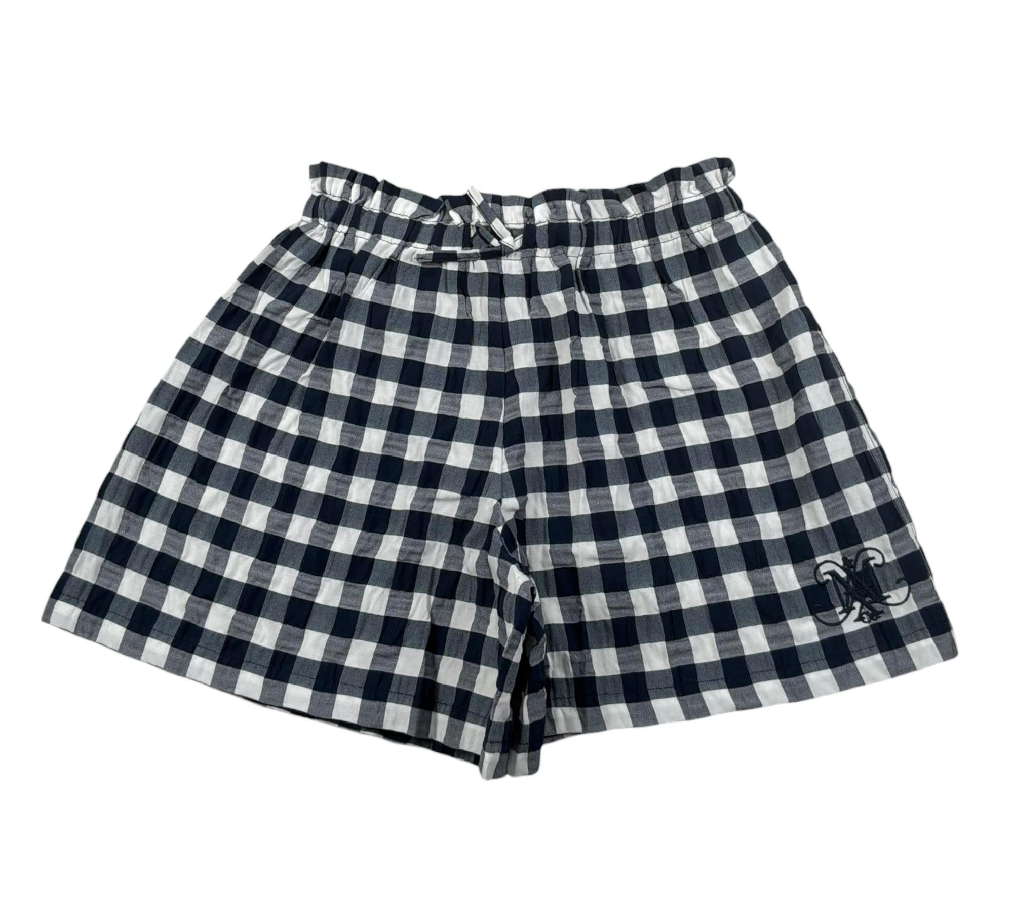 Max&Co. Short Tinta Unita con Fantasia Quadri per Bambina MX0127MX BIANCO/BLU MAX&Co. 