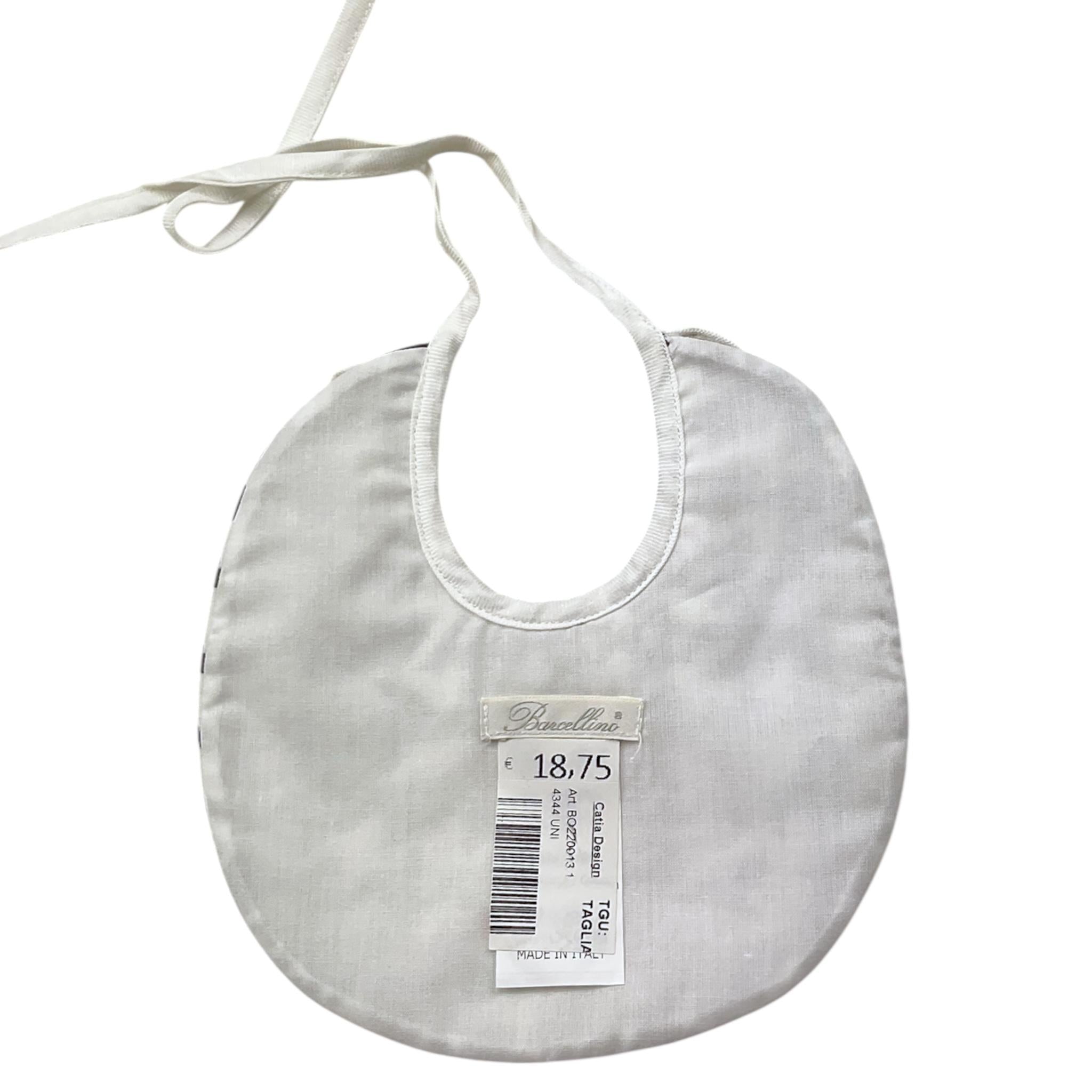 Barcellino Bavetta Tinta Unita con Stampa E Fantasia per Neonata 4344 BIANCO/NERO BARCELLINO 