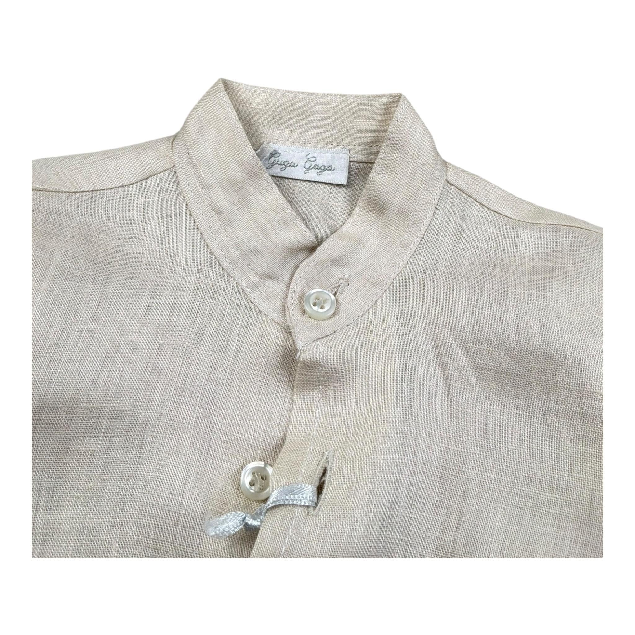 Gugu Gaga Camicia Manica Lunga Tinta Unita Collo Coreano per Neonato GM1007I BEIGE GUGU GAGA 