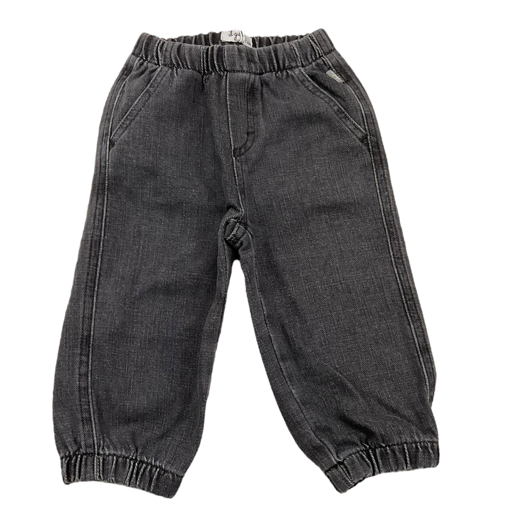 IL GUFO jeans tinta unit con elastico in vita Nero per Neonato A24PL427J0048N NERO IL GUFO 