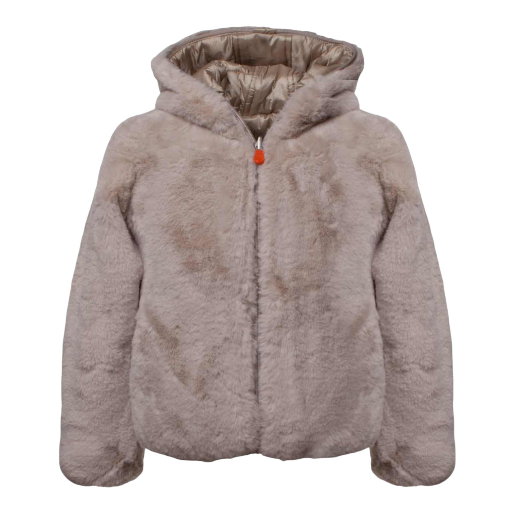 SUNS  giubbino tinta unita reversibile in pelliccia Beige per Bambina GBS5355D BEIGE SUNS 