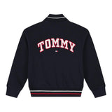 TOMMY HILFIGER felpa tinta unita con bottoni e stampa Blu per Bambino KS0KS00570 BLU TOMMY HILFIGER 