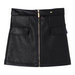 ELISABETTA FRANCHI gonna tinta unita in ecopelle Nero per Bambina EFG169 NERO ELISABETTA FRANCHI 