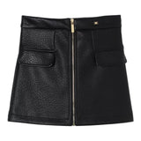ELISABETTA FRANCHI gonna tinta unita in ecopelle Nero per Bambina EFG169 NERO ELISABETTA FRANCHI 
