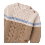 MINI BANDA maglia girocollo bicolore  Beige per Neonato 3A670 BEIGE MINI BANDA 