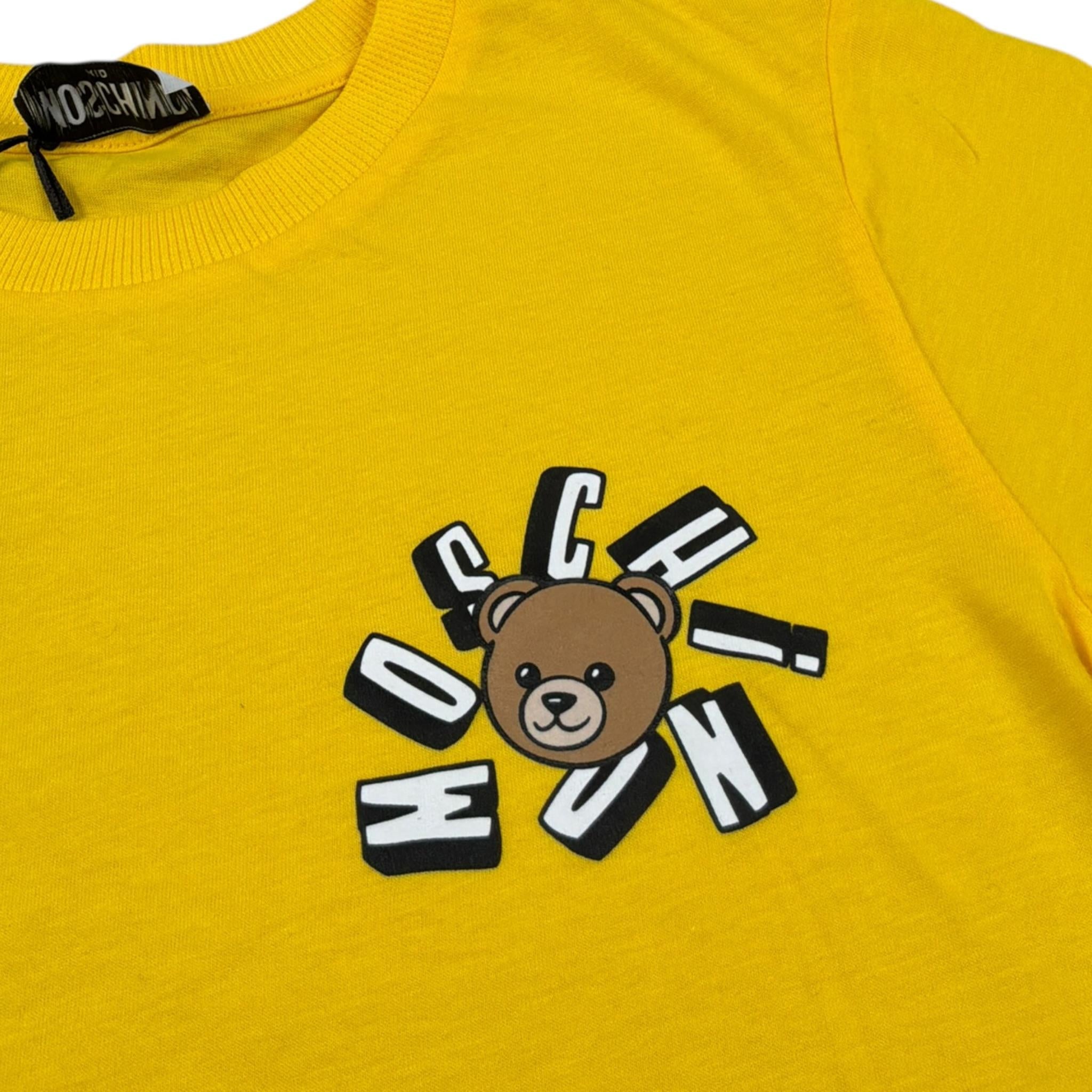 t-shirt tinta unita con logo HZK024 GIALLO MOSCHINO 