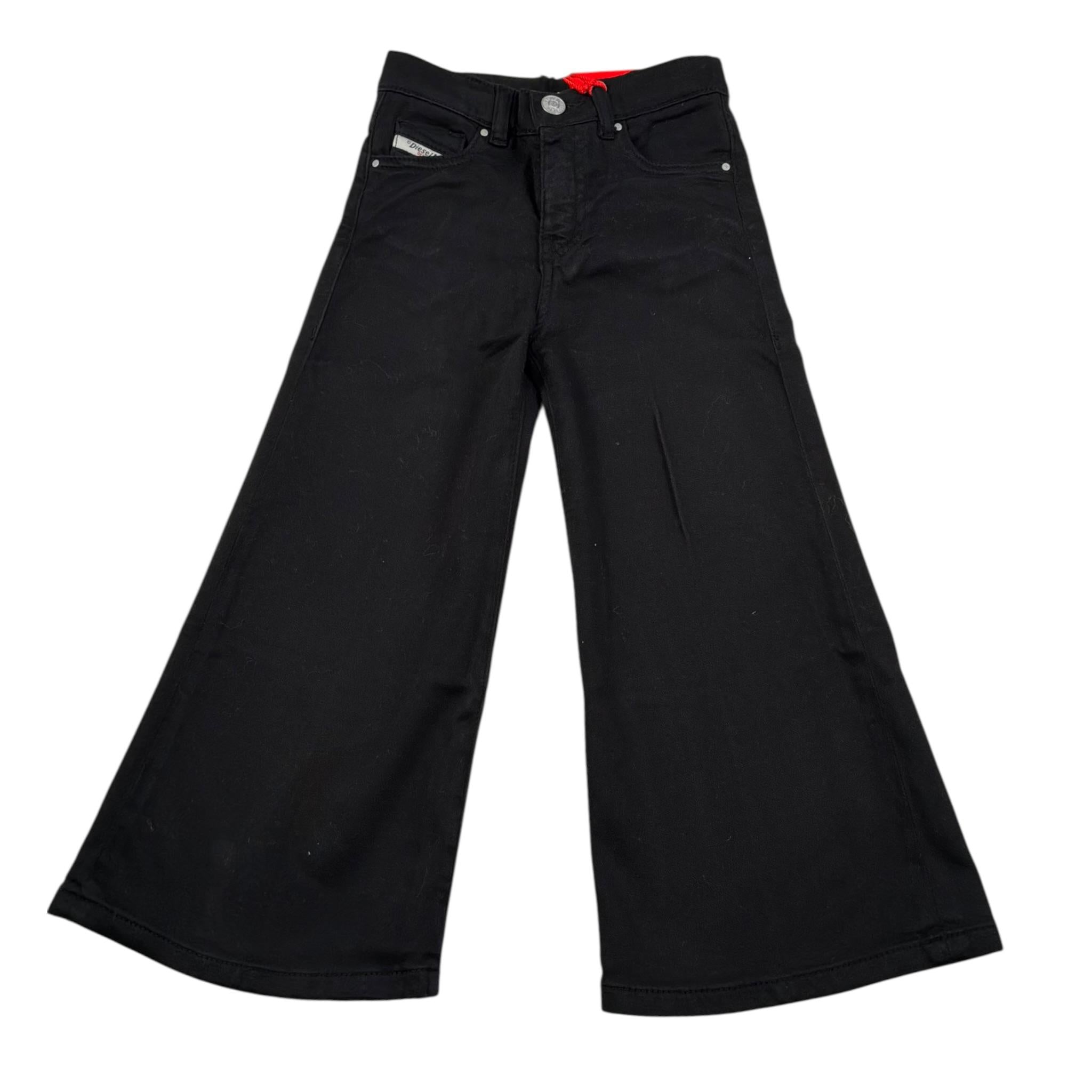 Diesel Pantalone Tinta Unita Modello Palazzo per Bambina J00989 NERO DIESEL 