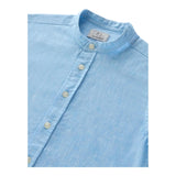 Woolrich Camicia Tinta Unita con Collo Coreano per Bambino SI0065 AZZURRO WOOLRICH 