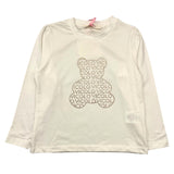 Vicolo Shirt Rundhals Einfarbig mit Glitzerprint Creme für Mädchen
