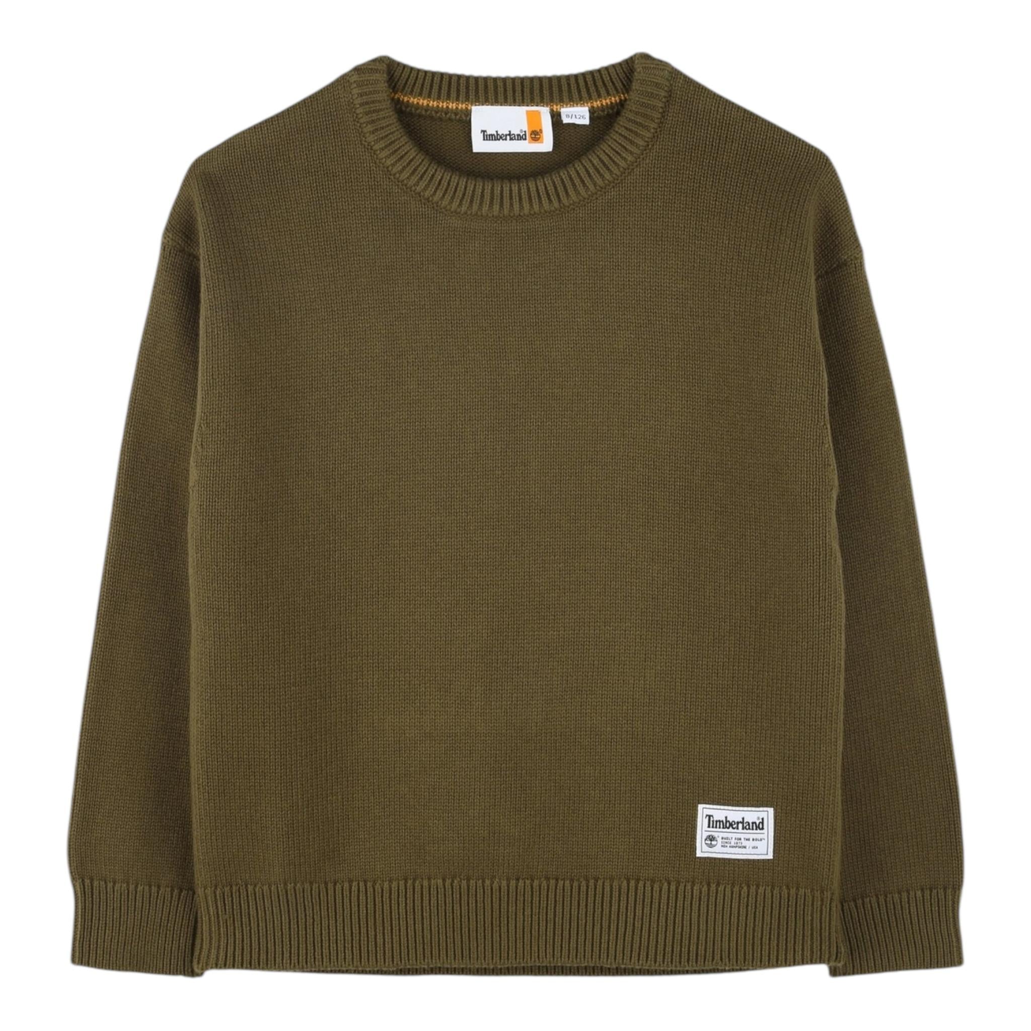 TIMBERLAND maglia girocollo tinta unita con logo Verde per Bambino T60321 VERDE TIMBERLAND 