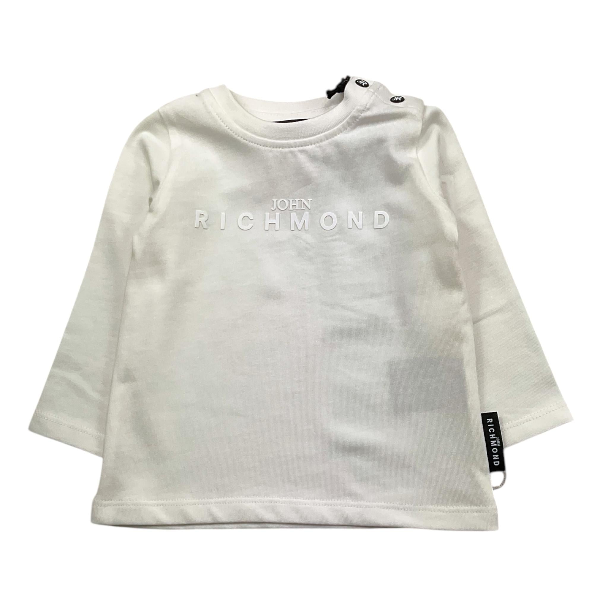 JOHN RICHMOND shirt tinta unita girocollo con stampa Bianco per Neonata RIA25024TS BIANCO JOHN RICHMOND 