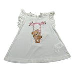 Monnalisa T-Shirt Girocollo tinta unita con Stampa Bianco per Neonata 39A609 BIANCO MONNALISA 