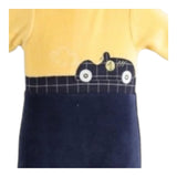 MINI BANDA tutina bicolore in velluto Blu/giallo per Neonato 33667 BLU/GIALLO MINI BANDA 