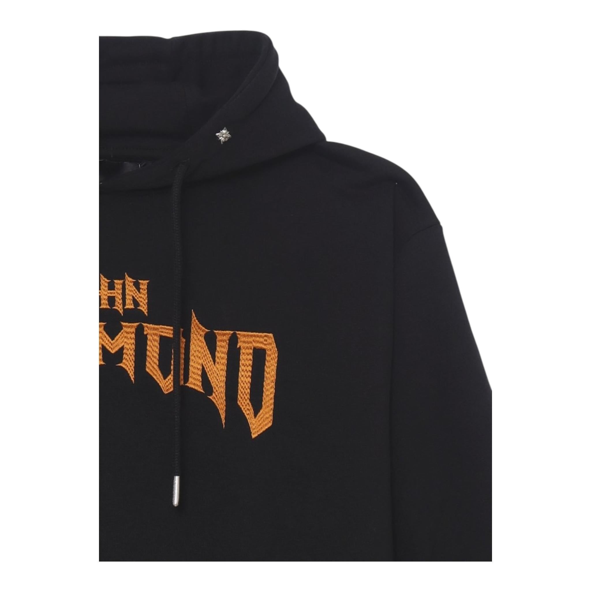 JOHN RICHMOND felpa con cappuccio tinta unita con stampa in contrasto Nero per Neonato RBA24057FENXX NERO JOHN RICHMOND 