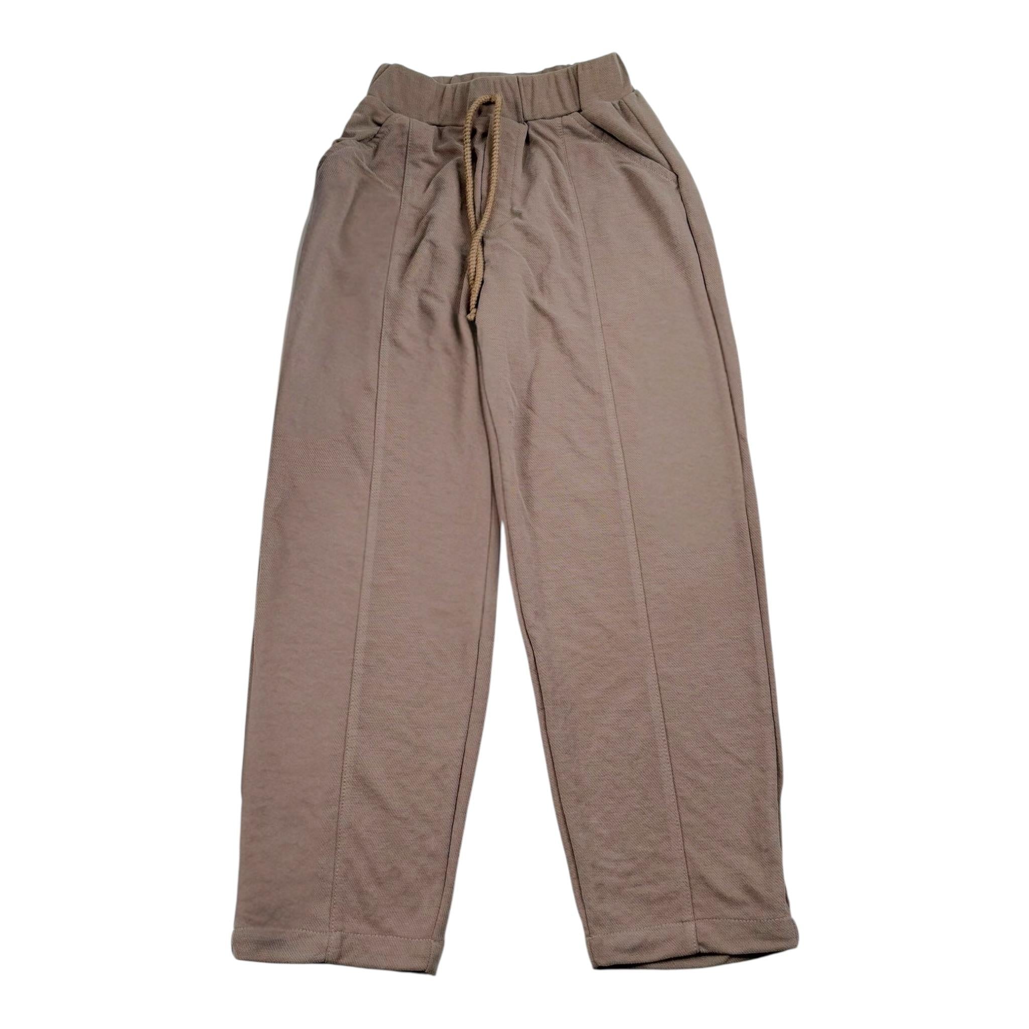Lalalu' Pantalone tinta unita con Elastico In Vita Fango per Bambino PTL600PB FANGO LALALU' 