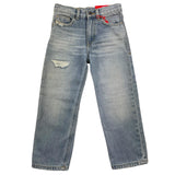 Diesel Jeans einfarbig mit Rissen und verstellbarer Taille hellblau für Mädchen